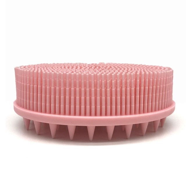 Perie pentru corp 2 in 1, burete din silicon pentru curatare, exfoliere si masaj corporal, Empria, Roz, Model 1 [7]