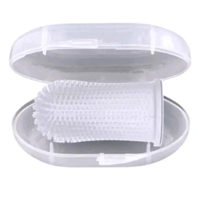 Periuta de dinti, tip degetar 360°, pentru animale de companie, caine, pisica, Empria, silicon moale, Transparent [6]