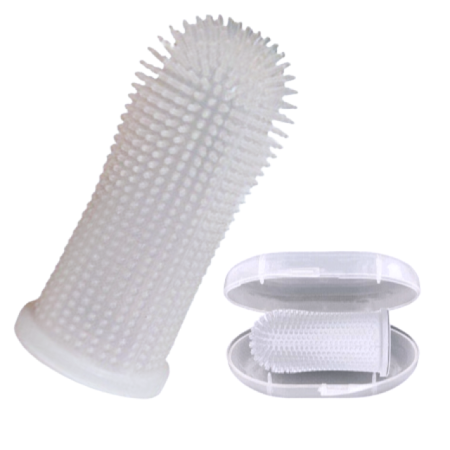 Periuta de dinti degetar 360° din silicon pentru gingii bebe, Empria, Transparent [2]