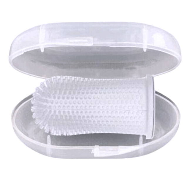 Periuta de dinti degetar 360° din silicon pentru gingii bebe, Empria, Transparent [5]