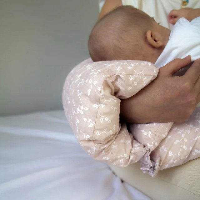 Perna multifunctionala pentru alaptat si gravide cu suport detasabil pentru cap BabyJem, Somon [3]