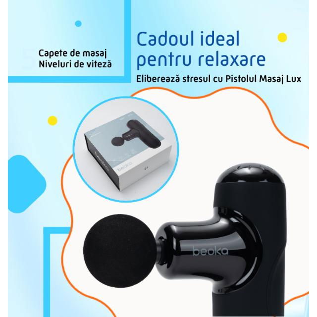 Pistol Masaj Lux  - Aparat Masaj Portabil Profund pentru Relaxare si Recuperare | Cadou Premium pentru Barbati si Femei [3]