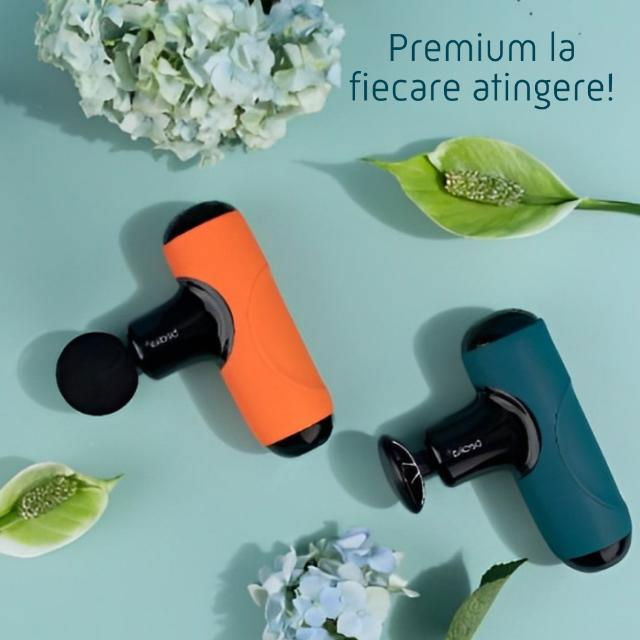 Pistol Masaj Premium - Aparat Masaj Ultra-Portabil, 5 Capete, 5 Viteze, 3000 Percutii, Motor Silentios, Carcasa Depozitare,Diverse culori [12]