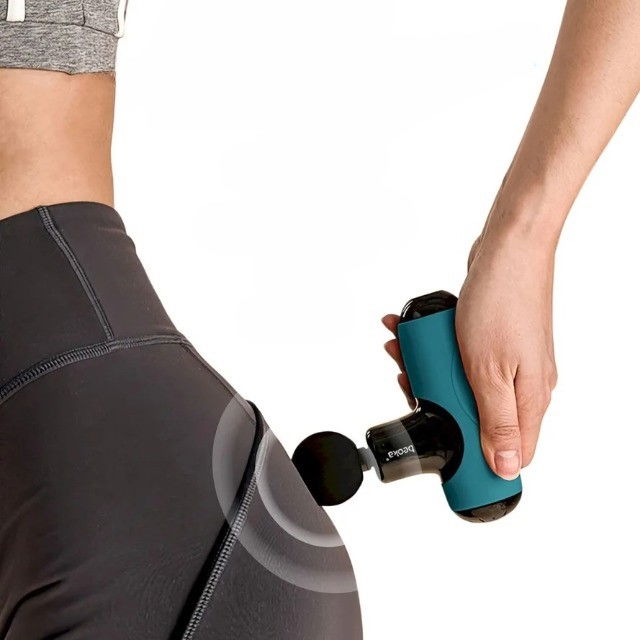 Pistol Masaj Premium - Aparat Masaj Ultra-Portabil, 5 Capete, 5 Viteze, 3000 Percutii, Motor Silentios, Carcasa Depozitare, Verde [3]