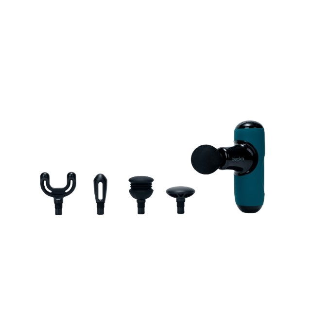 Pistol Masaj Premium - Aparat Masaj Ultra-Portabil, 5 Capete, 5 Viteze, 3000 Percutii, Motor Silentios, Carcasa Depozitare, Verde [20]