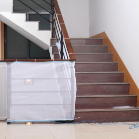 Plasa siguranta scari, balustrade, balcoane, pentru caini si pisici, Empria, 300 x 78 cm, Alb [12]