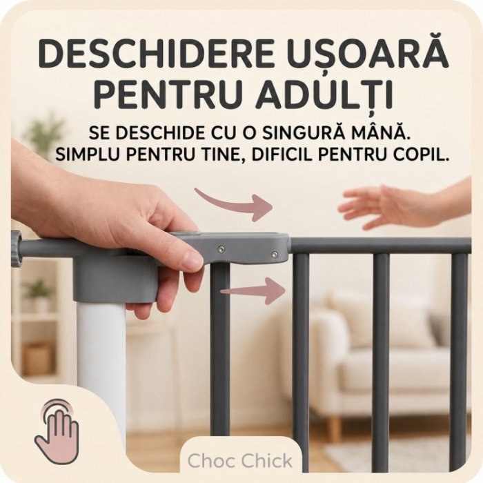 Poarta de siguranta pentru copii, ce poate fi montata la usi sau scari [9]