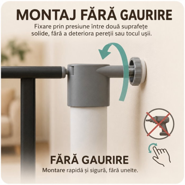 Poarta de siguranta pentru copii, ce poate fi montata la usi sau scari [6]