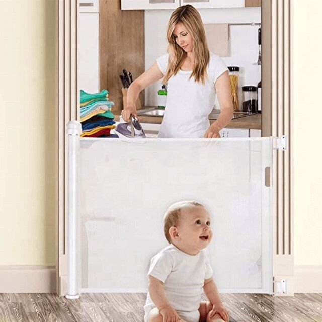 Poarta de siguranta retractabila extra lunga, 180 cm, Alb [5]