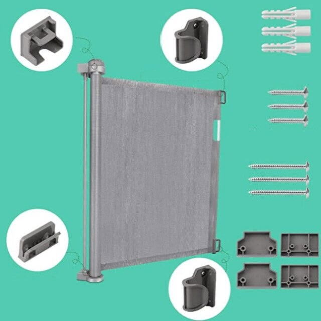 Poarta de siguranta retractabila extra lunga, Empria, 140 cm, Gri [8]