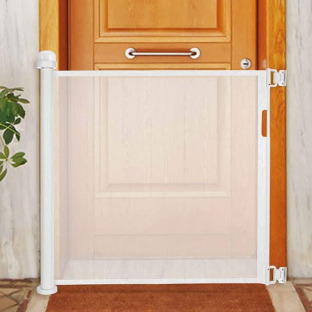 Poarta de siguranta retractabila extra lunga, 180 cm, Alb
