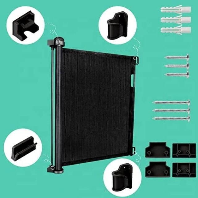 Poarta siguranta caini, pisici, copii, protectie scari si usi, dimensiune ajustabila, Empria, 180 cm, Negru [5]