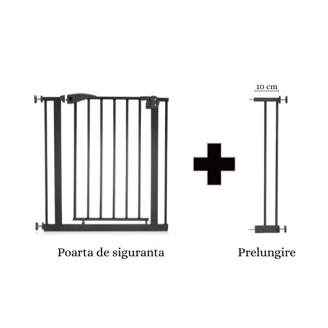 Prelungire poarta de siguranta, 10 cm, Negru [2]