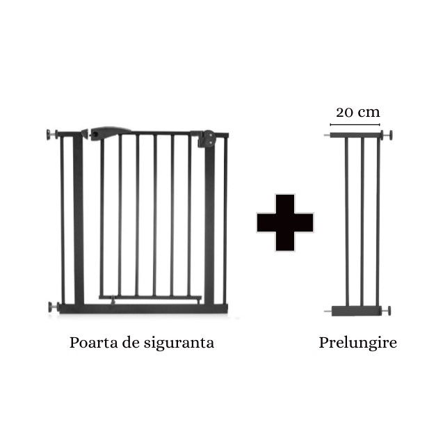 Prelungire poarta de siguranta, 20 cm, Negru [2]