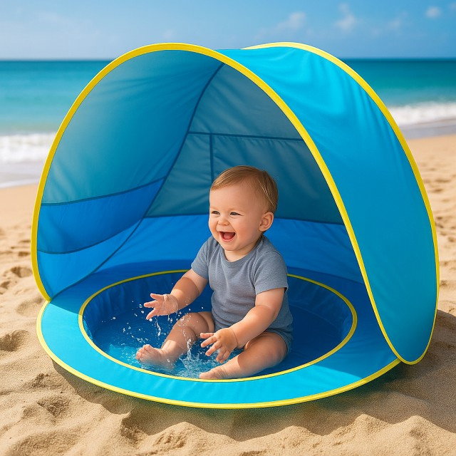 PRODUS RESIGILAT - Cort de plaja cu protectie UV pentru bebelusi, 117x79x70 cm [3]