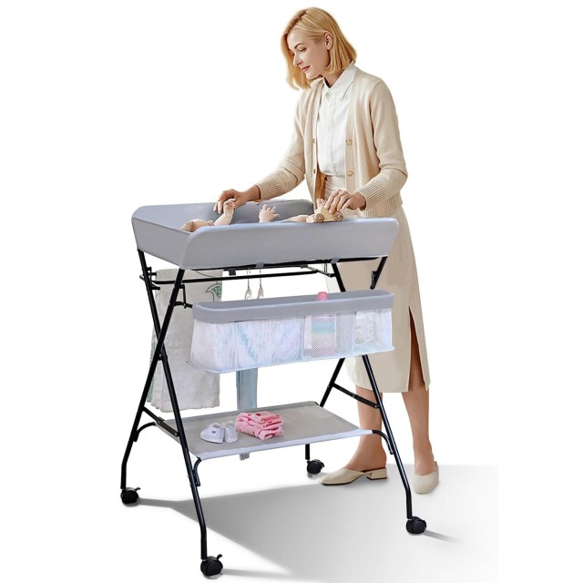 PRODUS RESIGILAT - Masa de infasat bebe, Empria, multifunctionala, pliabila, 2 cosuri depozitare, 77x62 cm [14]