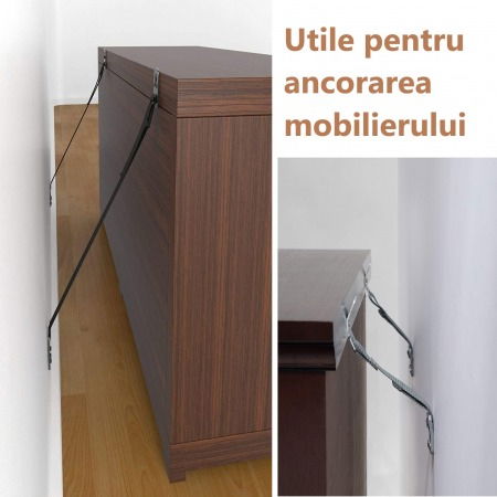 Protectie impotriva daramarii televizorului, ancorare TV, protectie cutremur, chingi din nailon si metal, Empria [7]