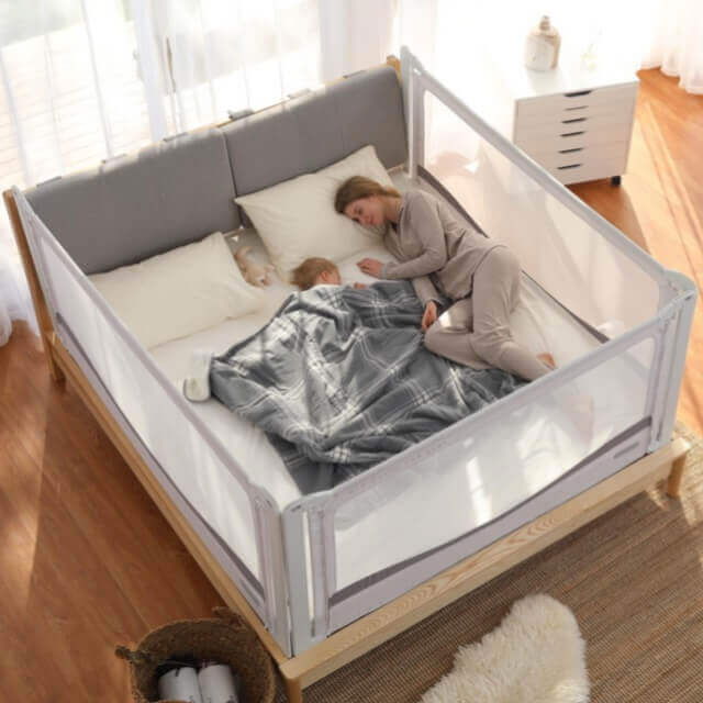 Protectie laterala pat XXL inaltime ajustabila 81-96 cm | Buy4Baby [2]