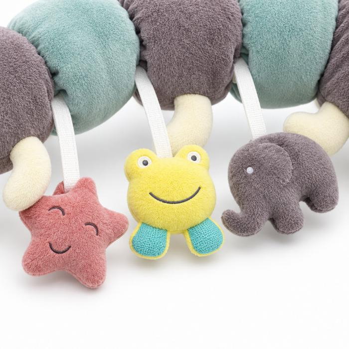 Protectie laterala patut multifunctionala cu jucarii din plus BabyJem Caterpilar, Diverse culori [3]