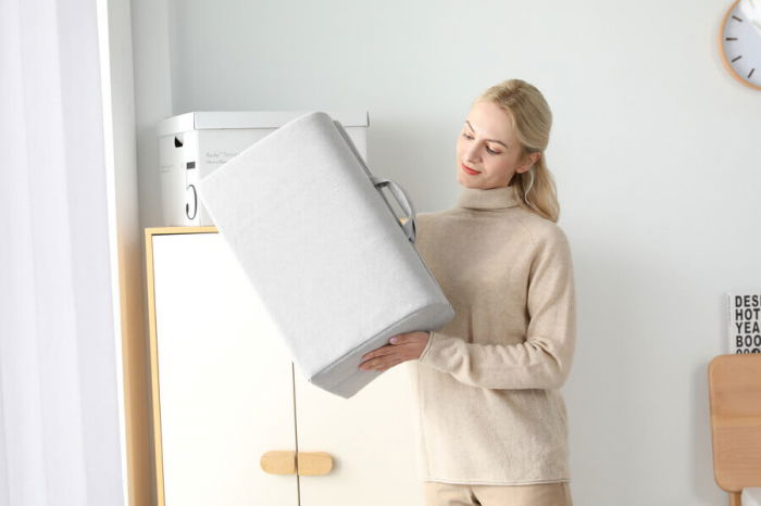 PRODUS RESIGILAT - Protectie pat copil, pliabila si super portabila, H 30 cm, Gri, 120 cm [8]