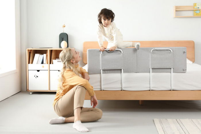 PRODUS RESIGILAT - Protectie pat copil, pliabila si super portabila, H 30 cm, Gri, 120 cm [2]