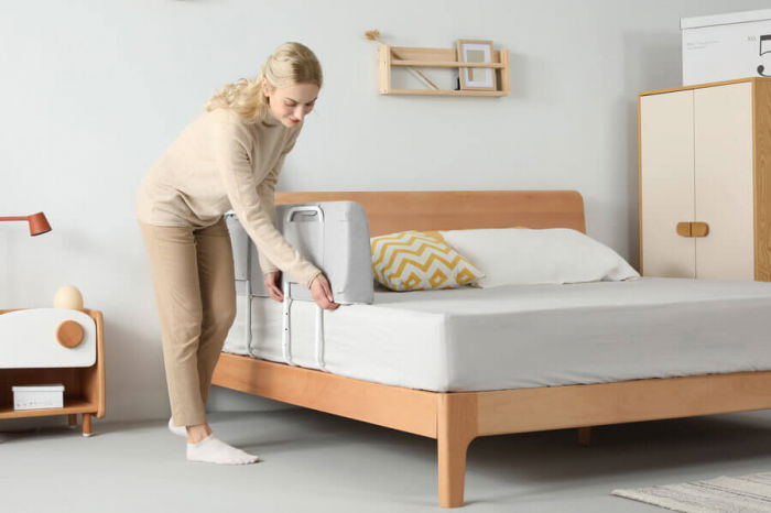 PRODUS RESIGILAT - Protectie pat copil, pliabila si super portabila, H 30 cm, Gri, 120 cm [4]