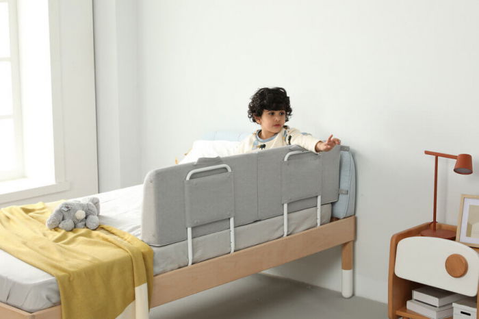 PRODUS RESIGILAT - Protectie pat copil, pliabila si super portabila, H 30 cm, Gri, 120 cm [5]