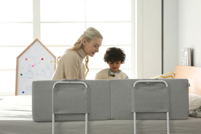 PRODUS RESIGILAT - Protectie pat copil, pliabila si super portabila, H 30 cm, Gri, 120 cm [1]