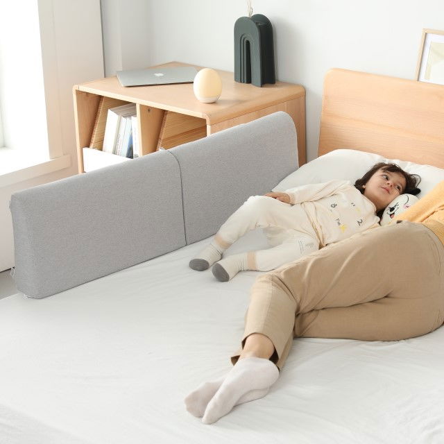Protectie pat copil, pliabila si super portabila, H 30 cm, 120 cm, Gri [12]