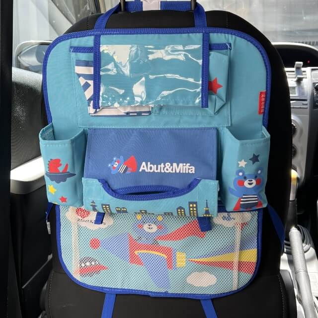 Protectie scaun auto, organizator auto copii, 8 buzunare, Empria, 54x43 cm, Albastru [7]