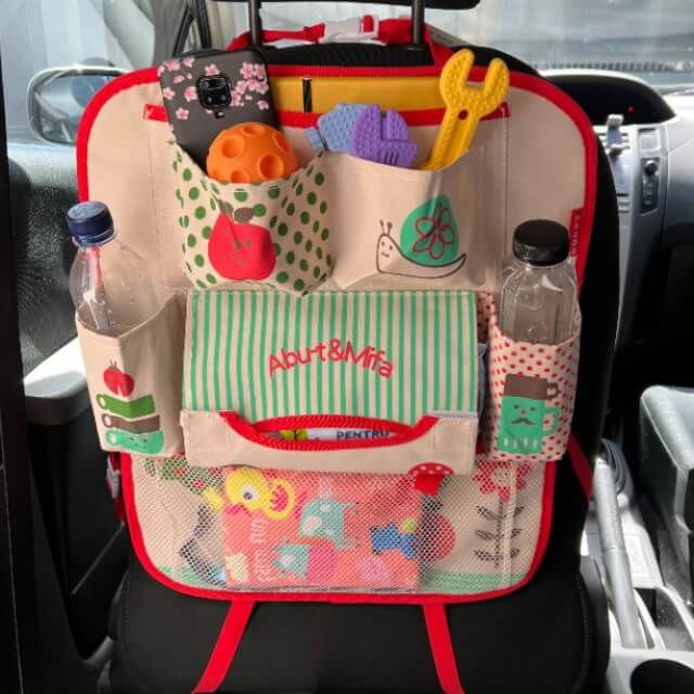Protectie scaun auto, organizator auto copii, 8 buzunare, Empria, 54x43 cm, Diverse culori [2]