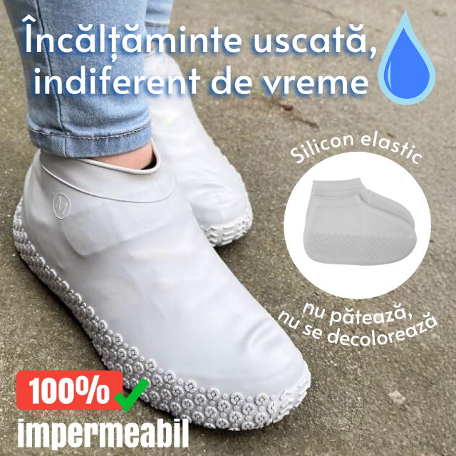 Protectii pentru incaltaminte, impermeabile de silicon, anti-alunecare, Empria, marime S 30 - 34, Gri [3]
