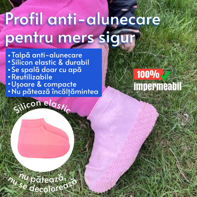 Protectii pentru incaltaminte, impermeabile de silicon, anti-alunecare, Empria, marime S 30 - 34, Diverse culori [2]