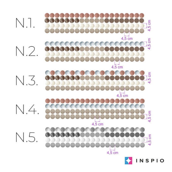 Puncte pentru perete in culori pamantii, Diverse modele [2]