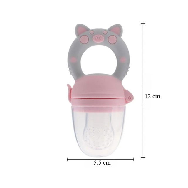 Recipient hranire bebelus, mediu suzeta silicon diversificare alimente, 6 - 12 luni, Empria, Roz [2]