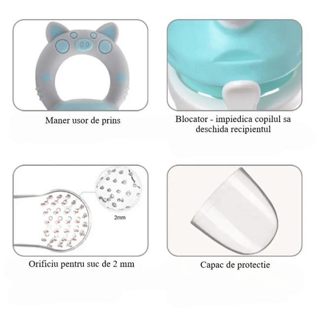 Recipient hranire bebelus, suzeta silicon diversificare alimente, Empria, Diverse culori [6]