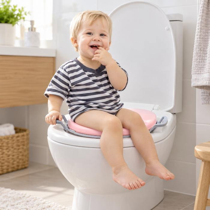 Reductor WC copii moale uni pentru toaleta BabyJem, Roz [6]