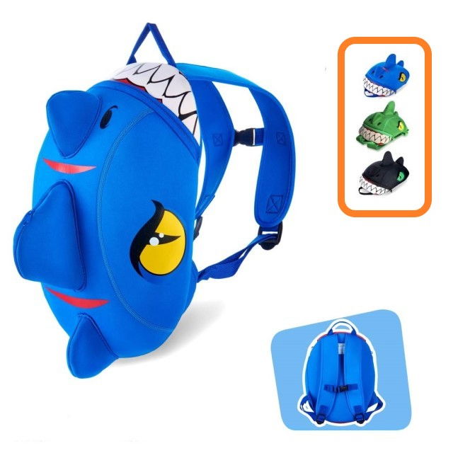 Rucsac pentru copii, model 3D cu Dragon, bretele ajustabile, Bleu [7]