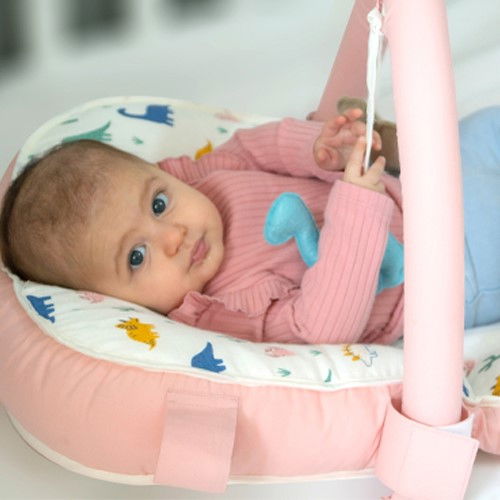 Saltea multifunctionala Sit and Play cu bara jucarii, model Dino [6]