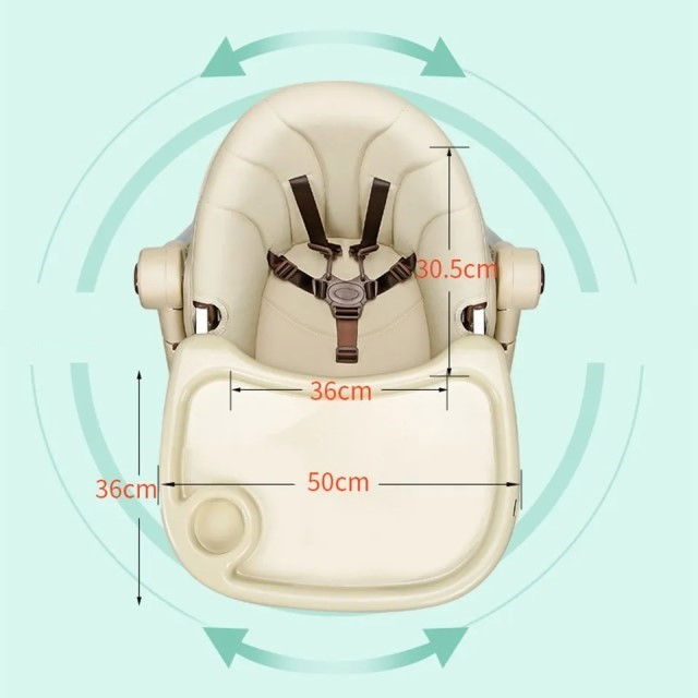 PRODUS RESIGILAT - Scaun de masa bebe, pliabil si ajustabil, Luxury, Crem [11]
