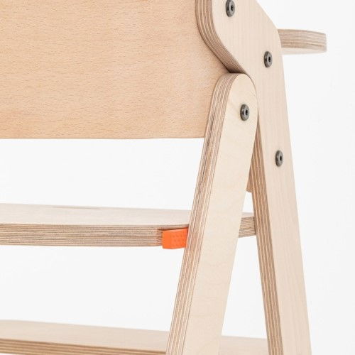 Scaun de masa pliabil din lemn MamaToyz, multifunctional si transformabil cu masuta, 6 luni - adolescent, Natur [6]