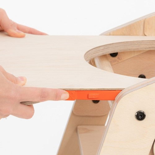 Scaun de masa pliabil din lemn MamaToyz, multifunctional si transformabil cu masuta, 6 luni - adolescent, Natur [5]