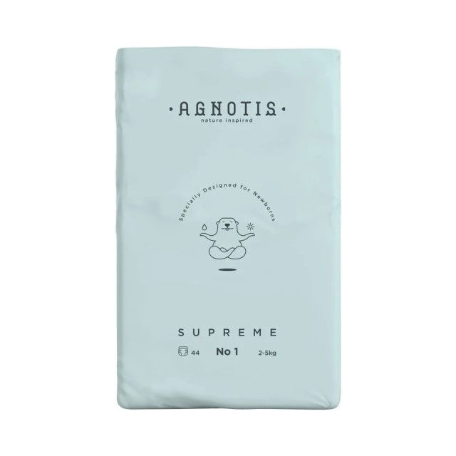 Scutece hipoalergenice Supreme Agnotis, marimea nr.1, 2-5 kg, 44 bucati