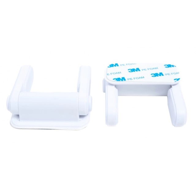 Set 2 blocatoare usi caini, pisici, copii, sigurante blocare clanta usa, Empria, Alb [11]