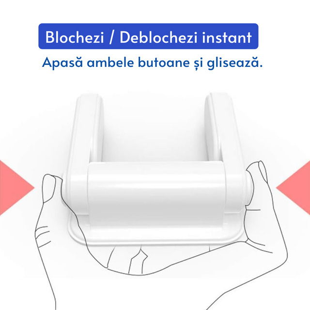 Set 2 blocatoare usi caini, pisici, copii, sigurante blocare clanta usa, Empria, Alb [5]