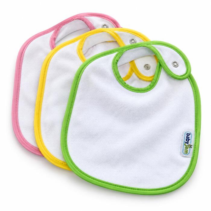 Set 3 bavete cu capse din bumbac, Diverse culori [5]