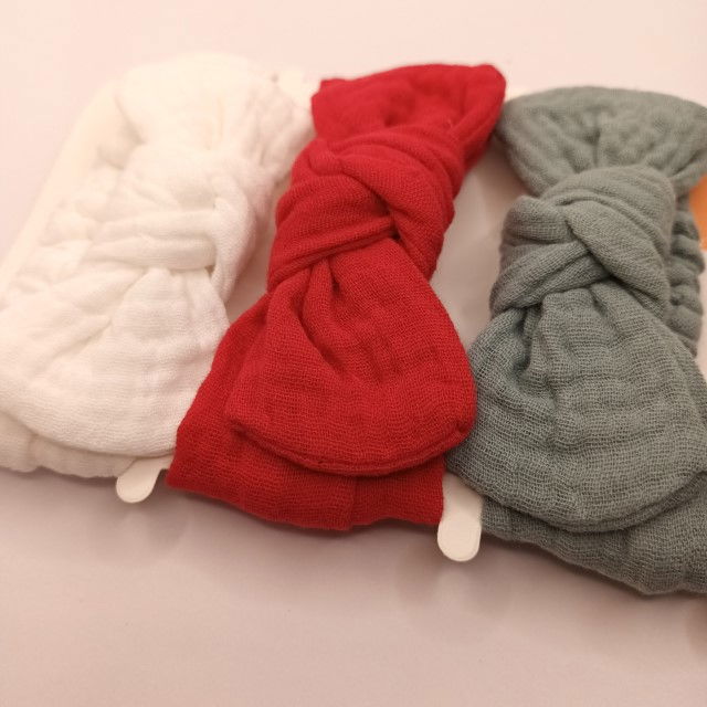 Set 3 bentite elastice pentru fetite, cu fundita, bebe 3-36 luni, Diverse culori [3]