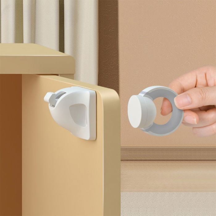 PRODUS RESIGILAT - Set sigurante magnetice pentru sertare, Empria, 4 bucati, Alb/Gri [1]