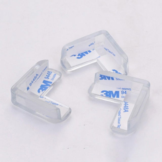 Set 4 protectii colturi, forma L, silicon transparent, 1.5x0.5x4.0 cm [6]