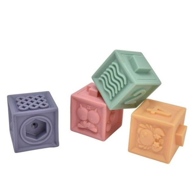 Set 4 cuburi de construit pentru copii, jucarie educationala colorata, Empria, cifre si forme [8]